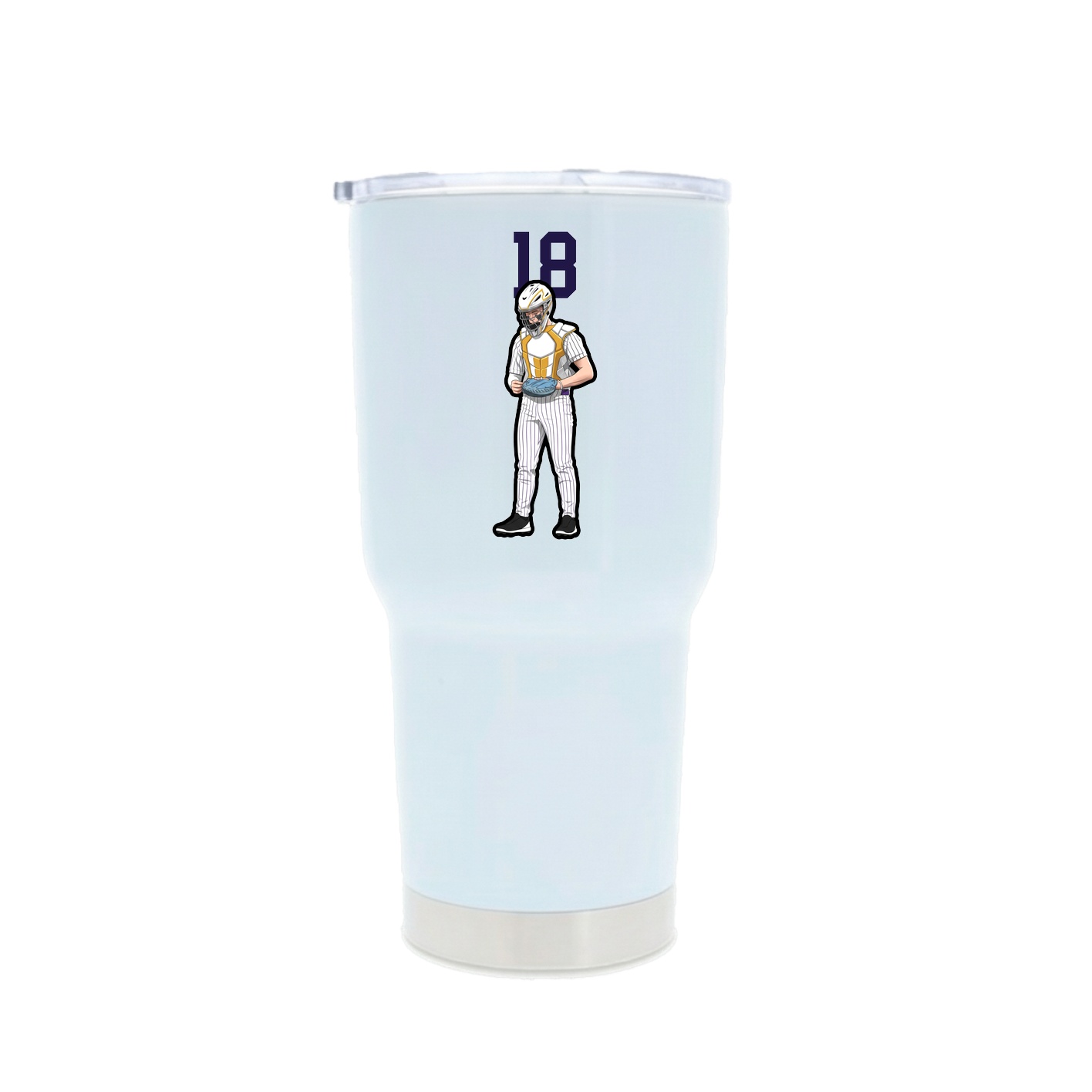 30oz Stainless Steel Tumbler — Number Top in White