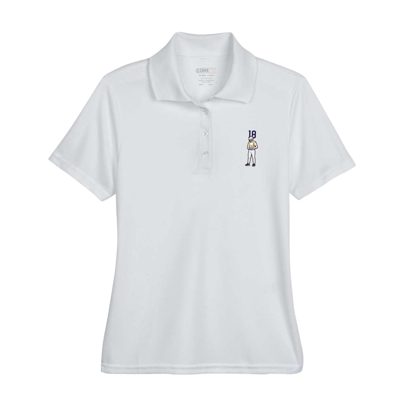 Womens Performance Polo — Number Top in Grey