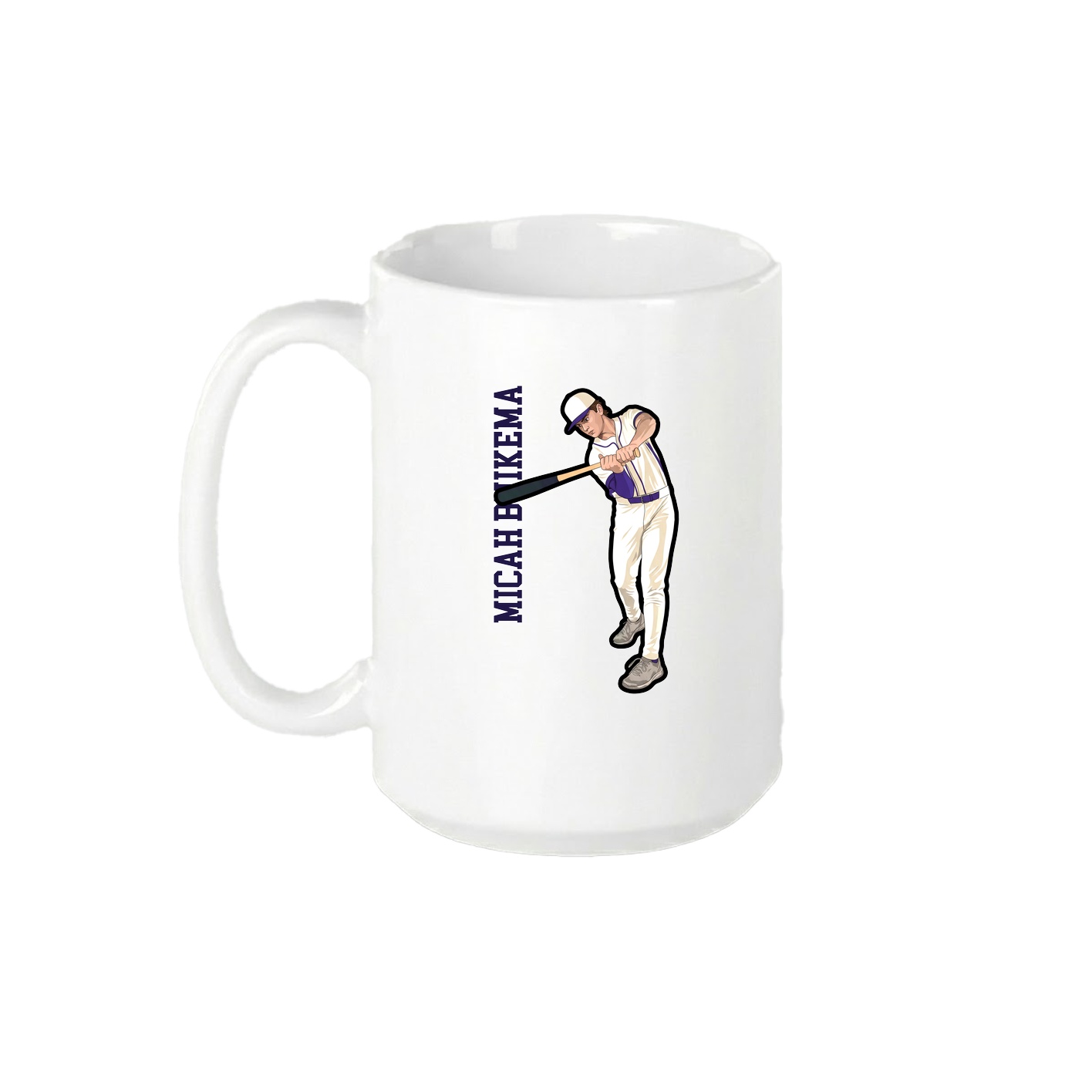 15oz Coffee Mug — Name Vertical in White
