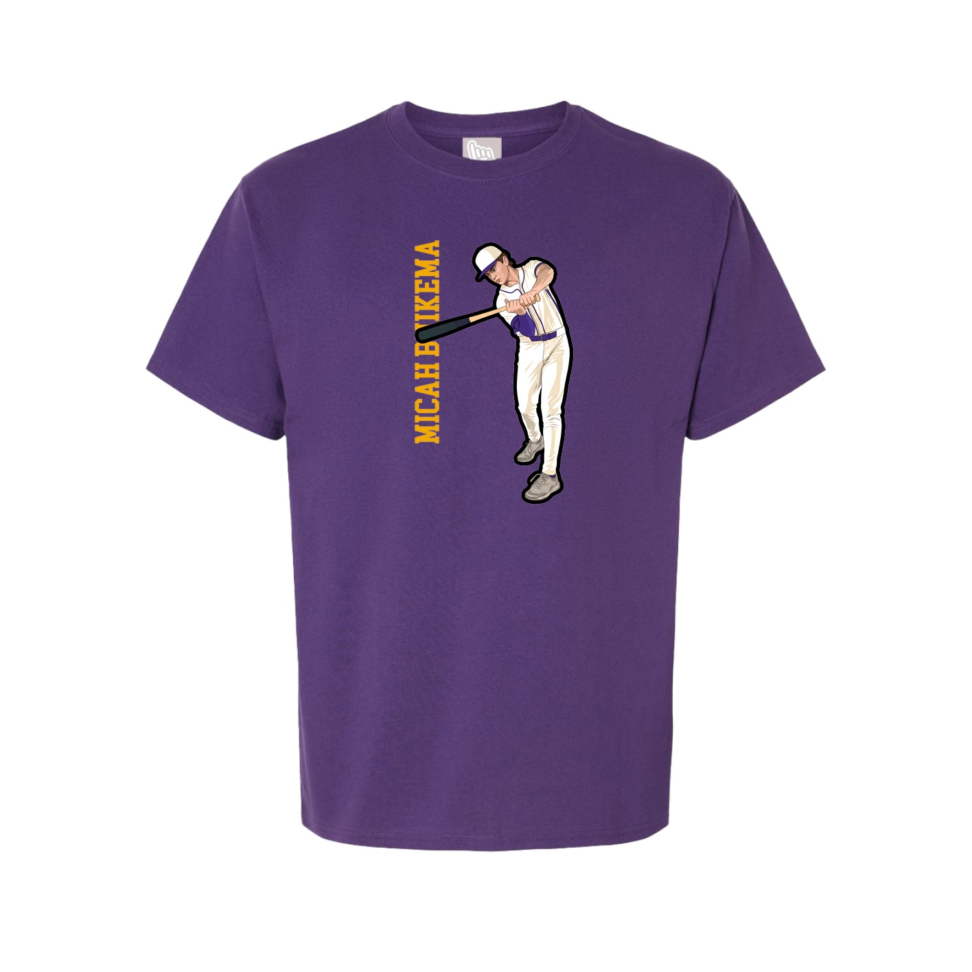 Youth Tee — Name Vertical in Purple
