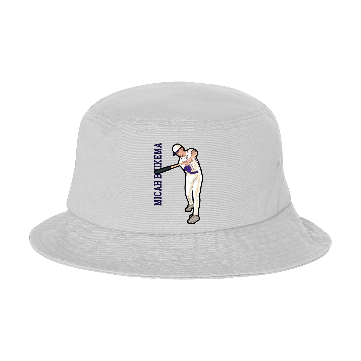 Bucket Cap — Name Vertical in White