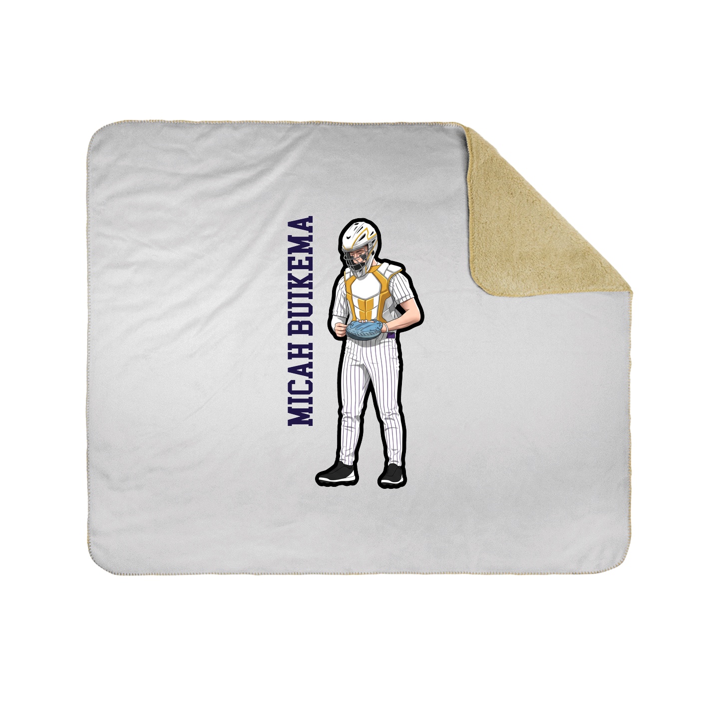 Throw Blanket — Name Vertical in White