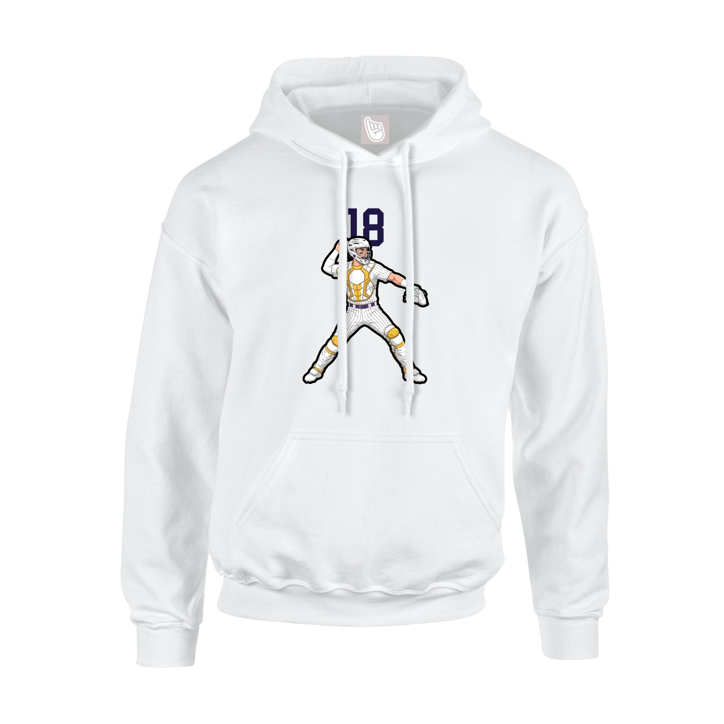 Hoodie — Number Top in White