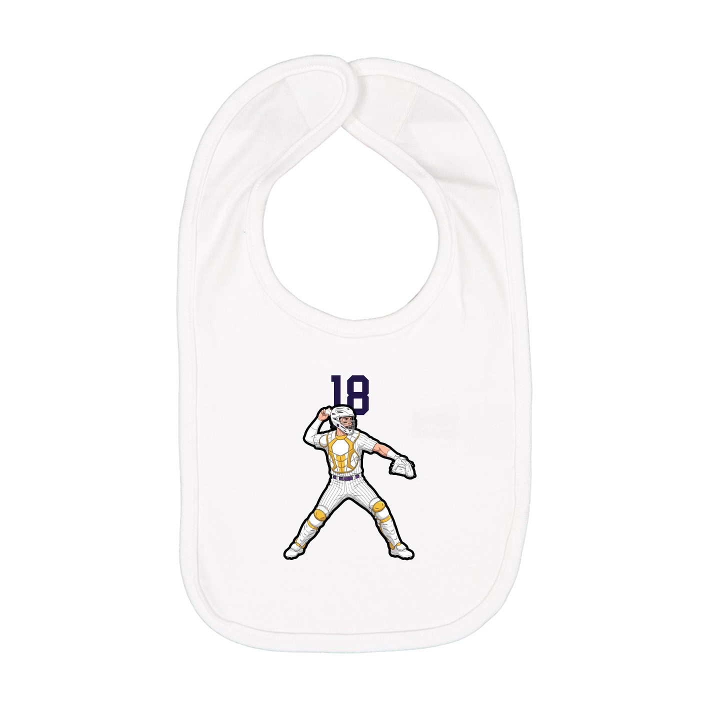 Infant Bib — Number Top in White