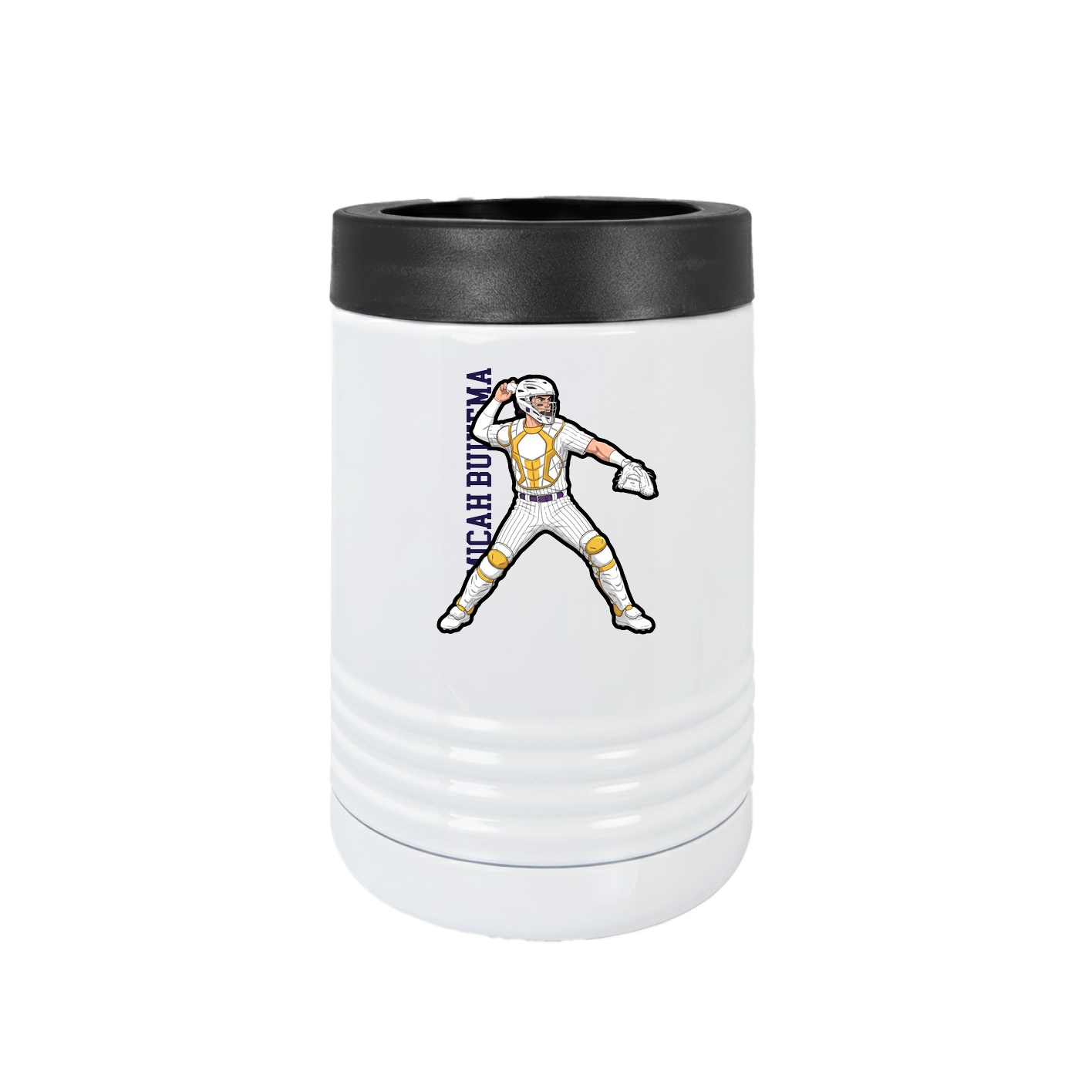 Beverage Holder — Name Vertical in White