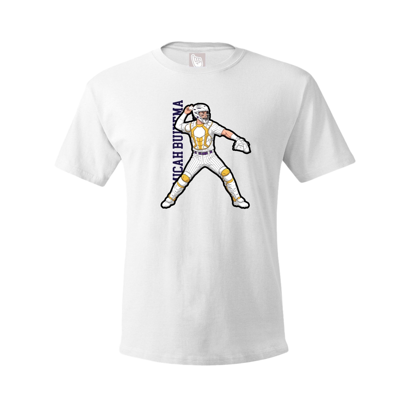 Tee — Name Vertical in White