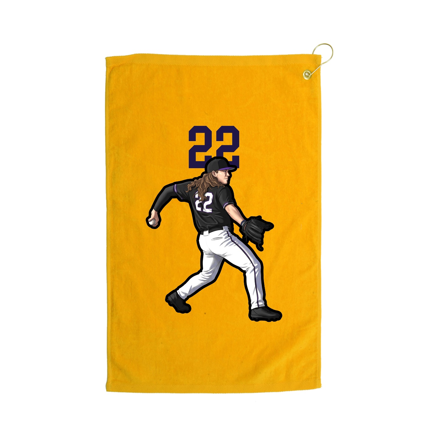 Golf Towel — Number Top in Gold