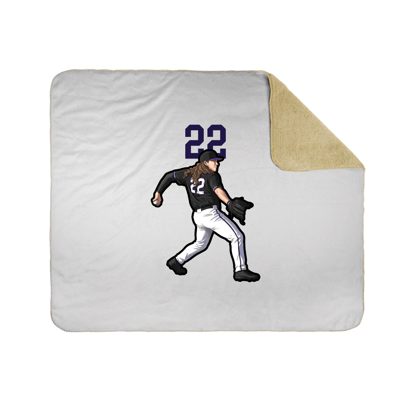 Throw Blanket — Number Top in White