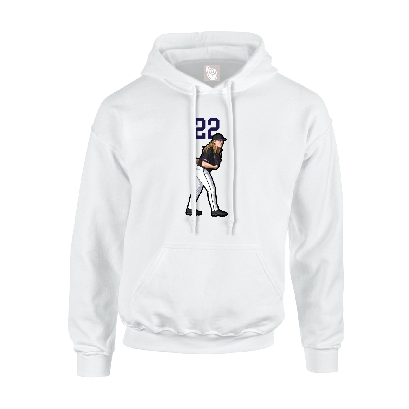 Hoodie — Number Top in White
