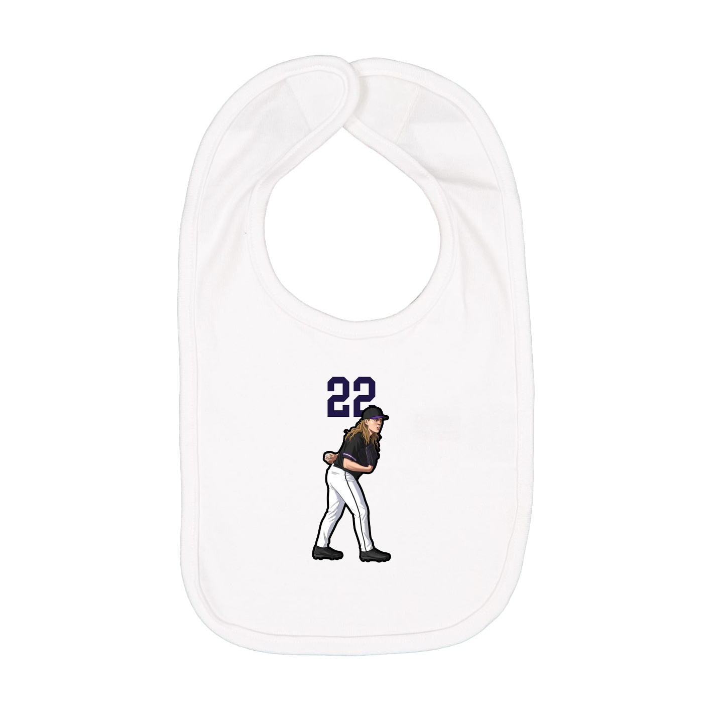 Infant Bib — Number Top in White