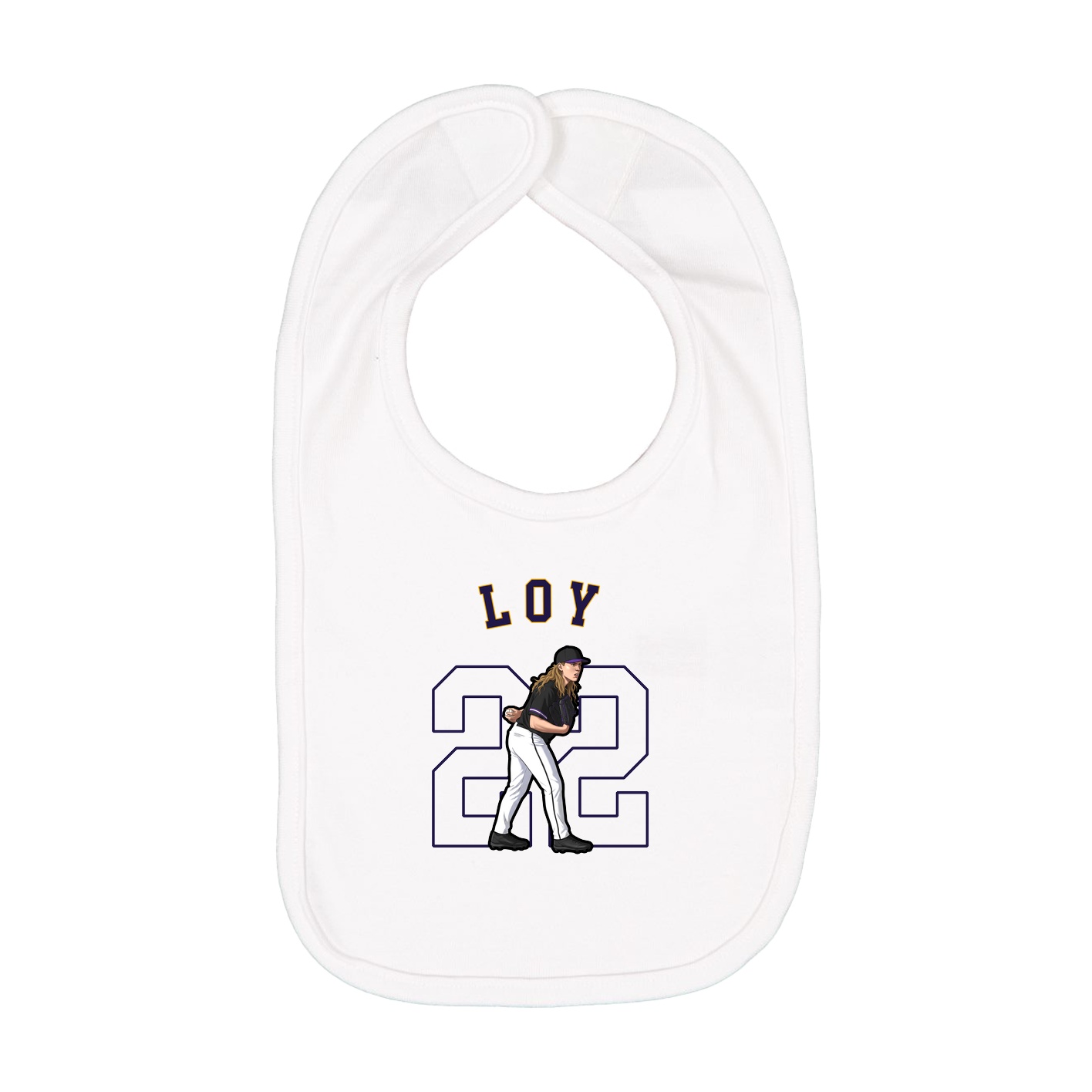 Infant Bib — Shirsey Arch in White