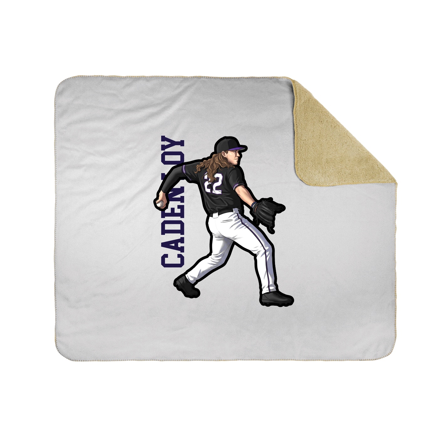 Throw Blanket — Name Vertical in White
