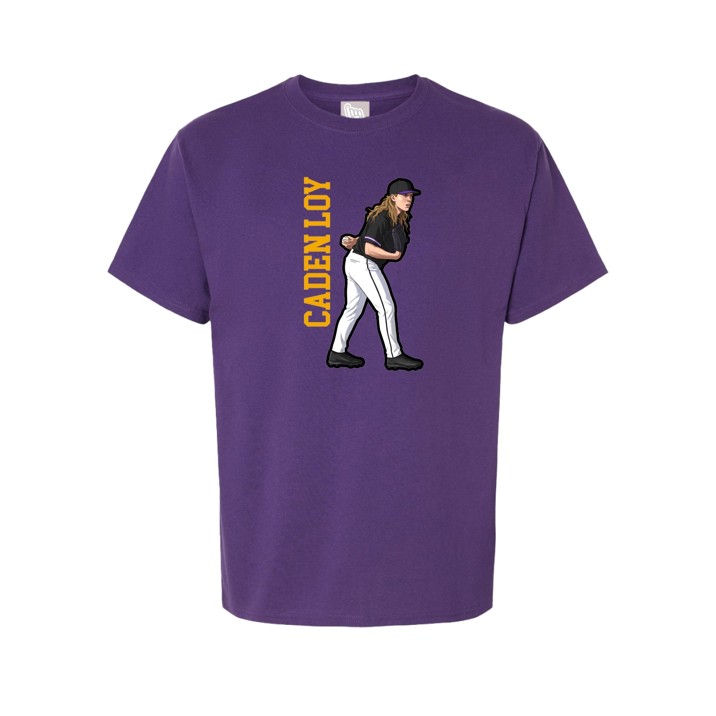 Youth Tee — Name Vertical in Purple