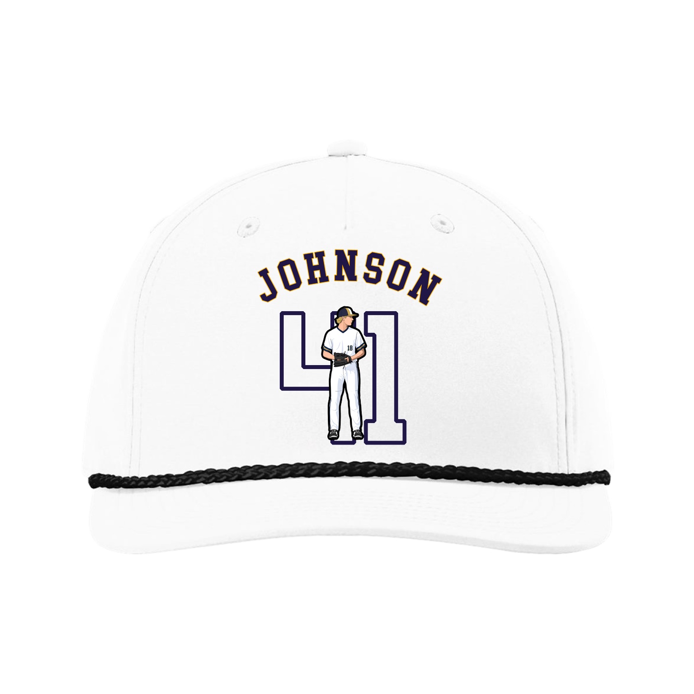 Five-Panel Classic Rope Cap — Shirsey Arch in White