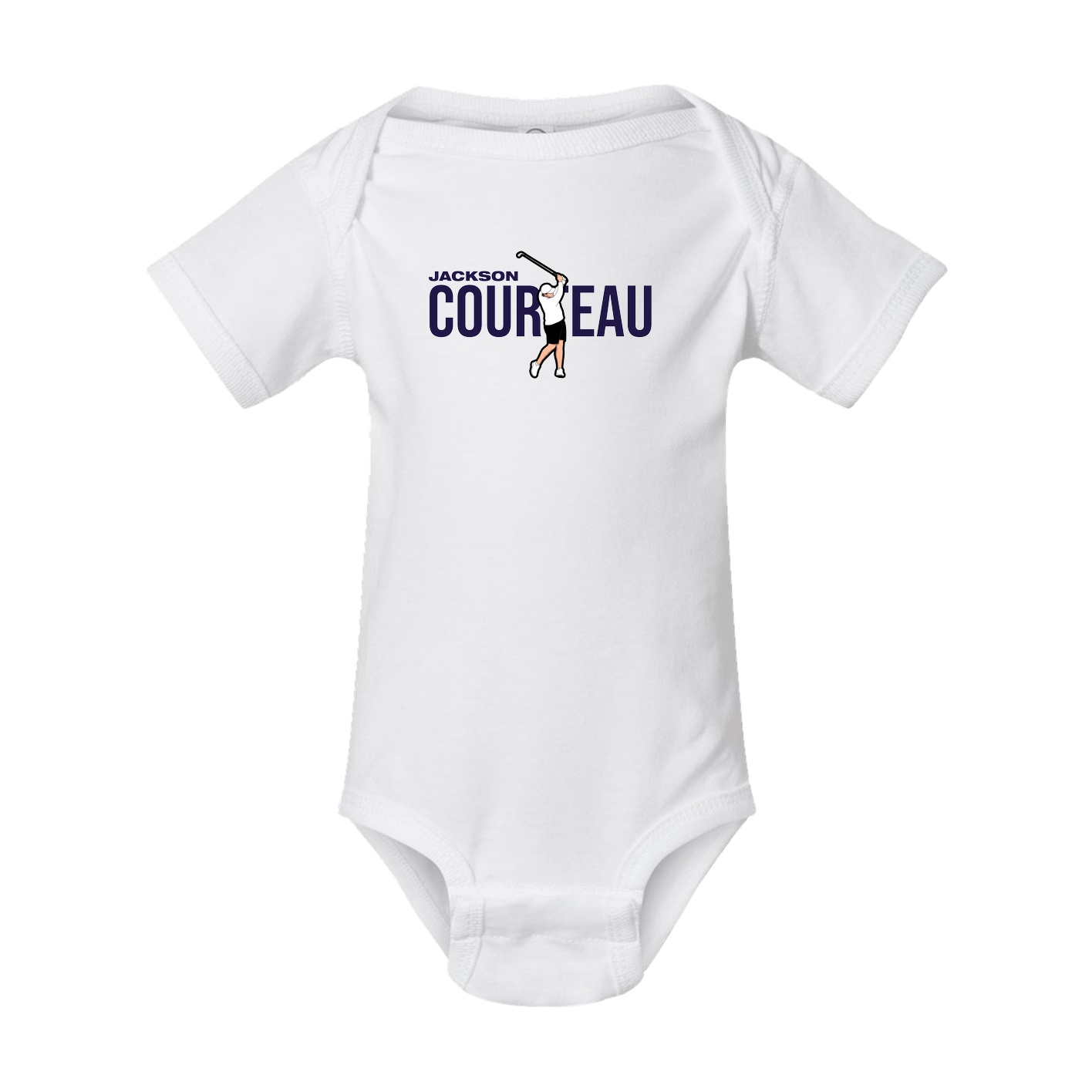 Baby Onesie — Player Name in White
