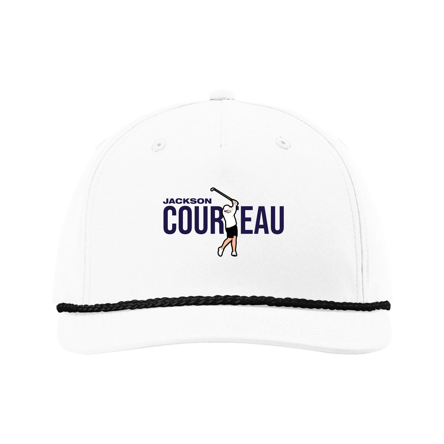 Five-Panel Classic Rope Cap — Player Name in White