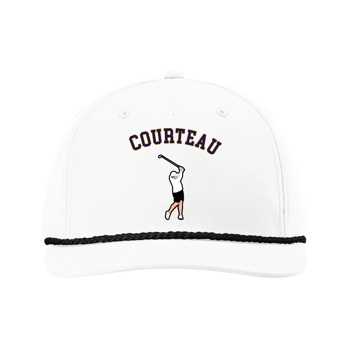 Five-Panel Classic Rope Cap — Shirsey Arch in White