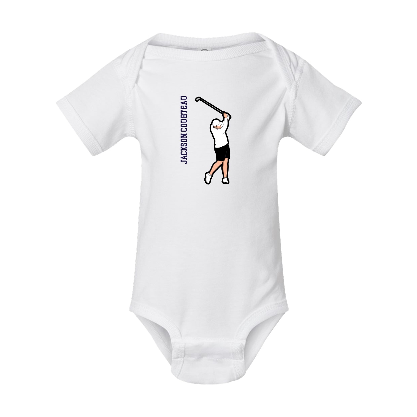 Baby Onesie — Name Vertical in White