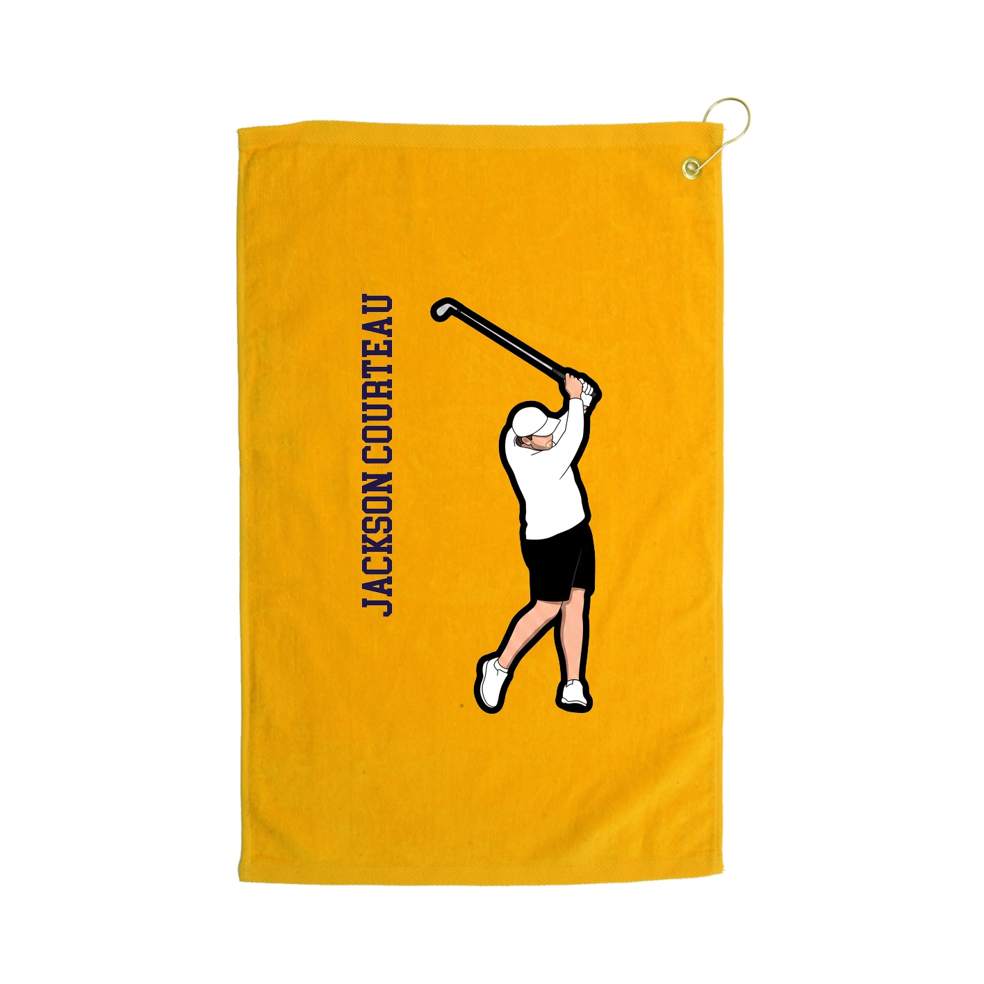 Golf Towel — Name Vertical in Gold