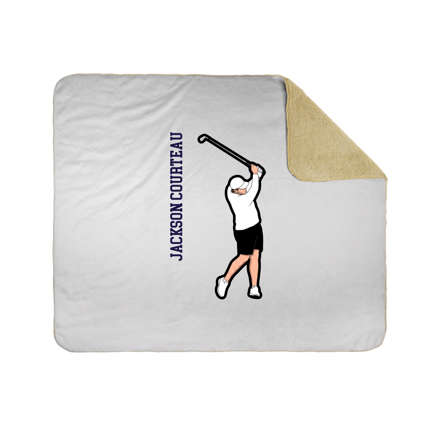 Throw Blanket — Name Vertical in White