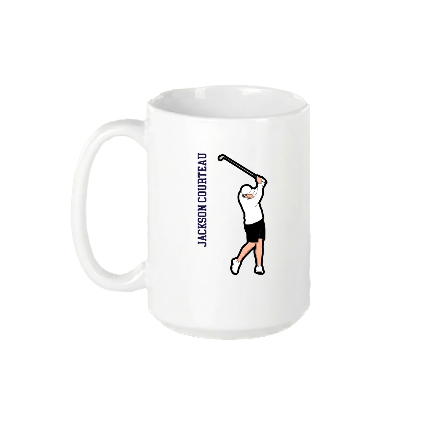 15oz Coffee Mug — Name Vertical in White