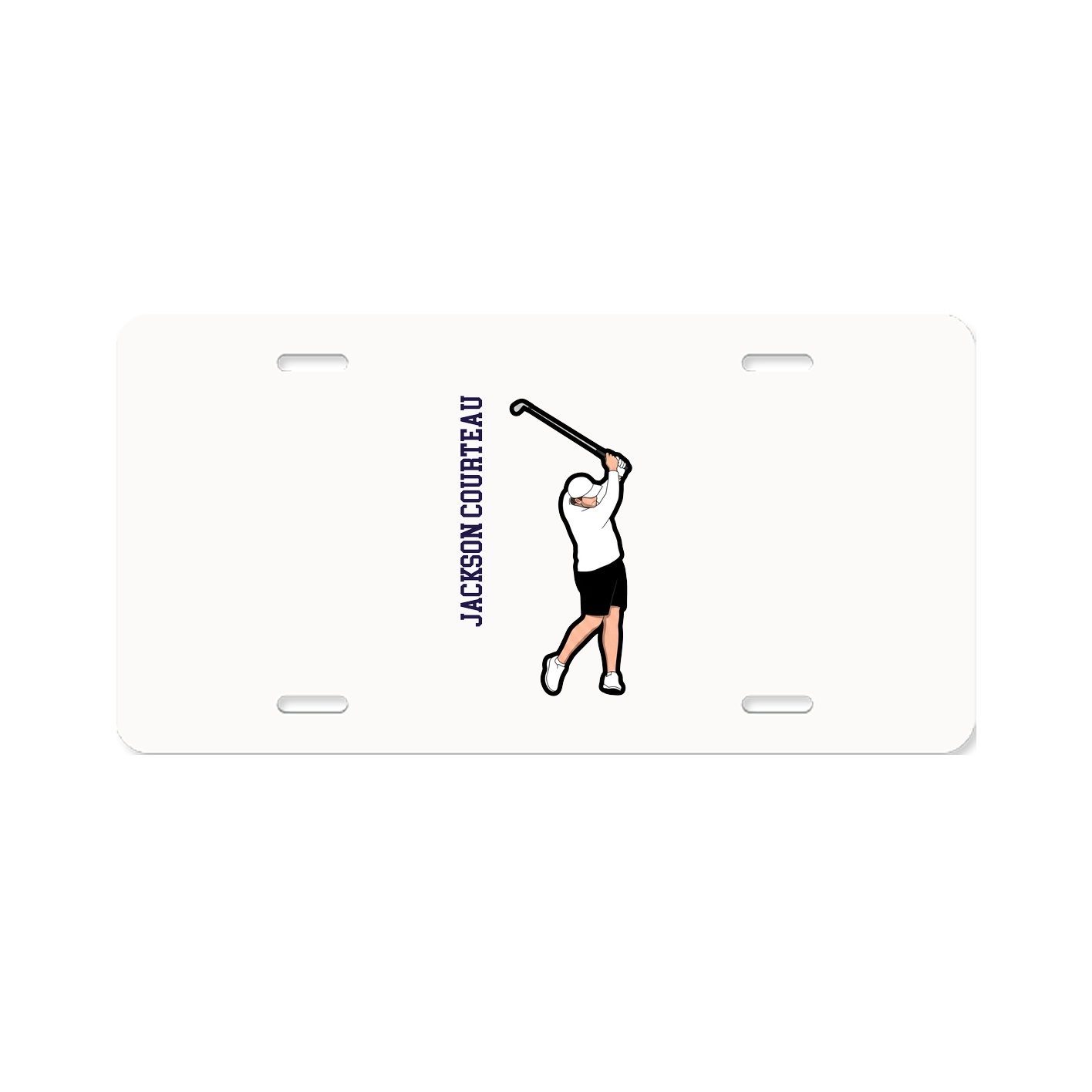 License Plate — Name Vertical in Classic