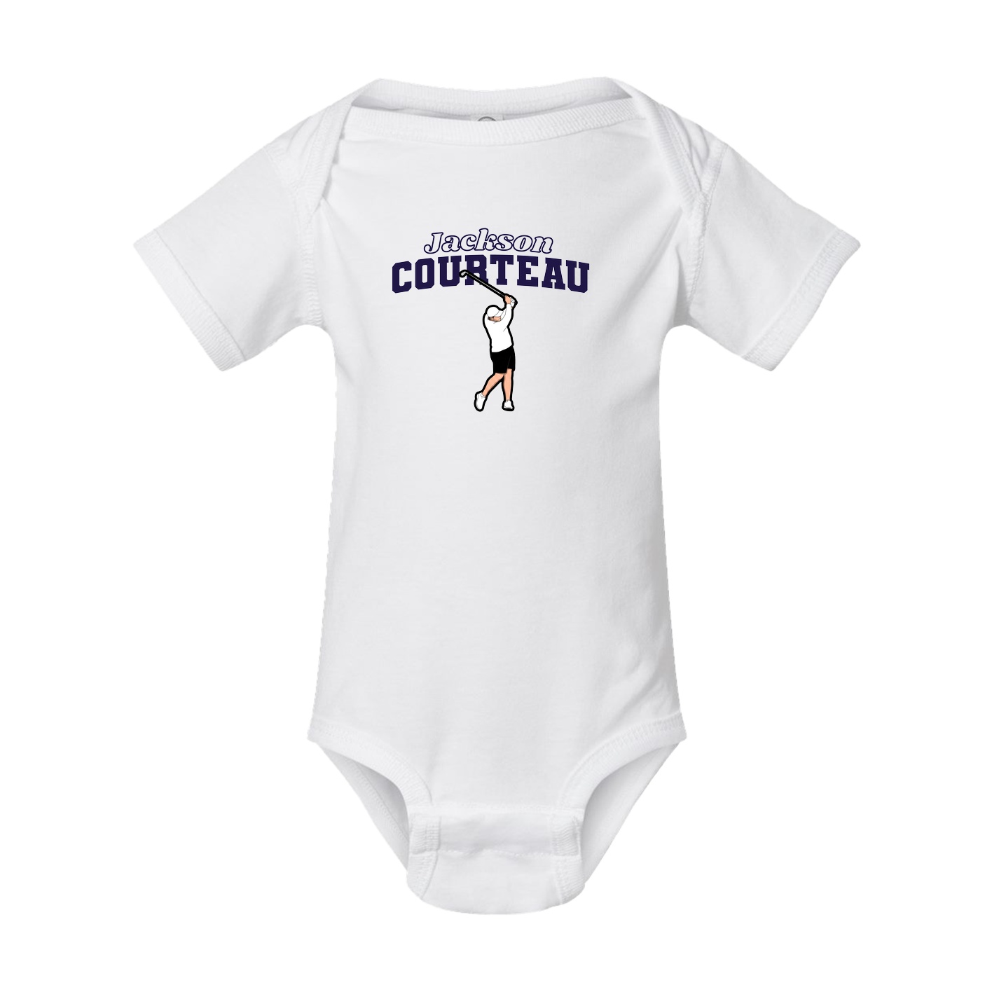 Baby Onesie — Name Arch in White