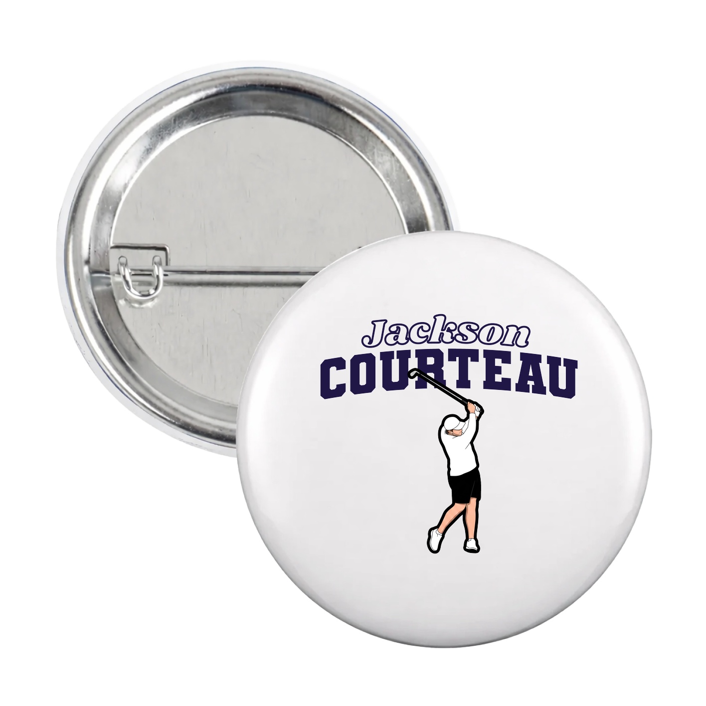 Game Day Button — Name Arch in White