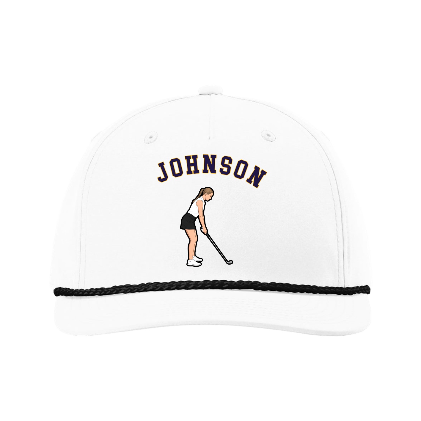 Five-Panel Classic Rope Cap — Shirsey Arch in White