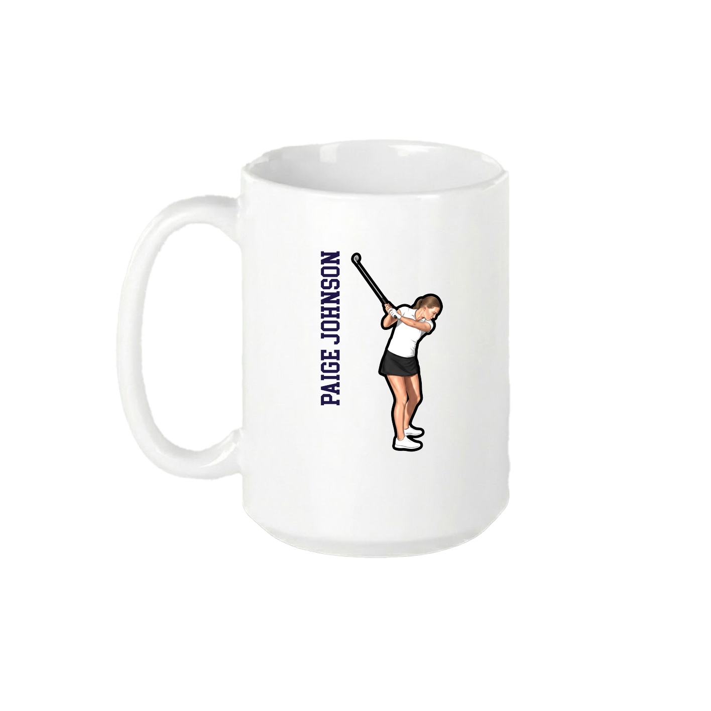 15oz Coffee Mug — Name Vertical in White