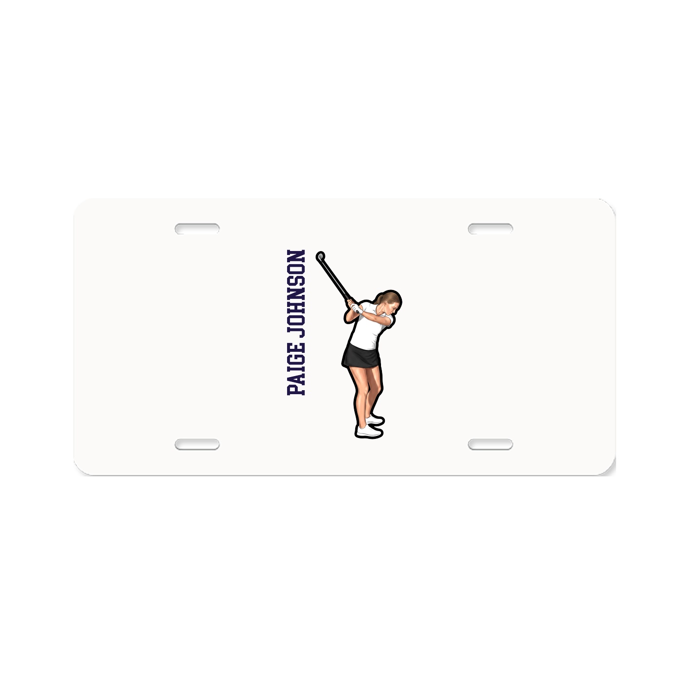 License Plate — Name Vertical in Classic