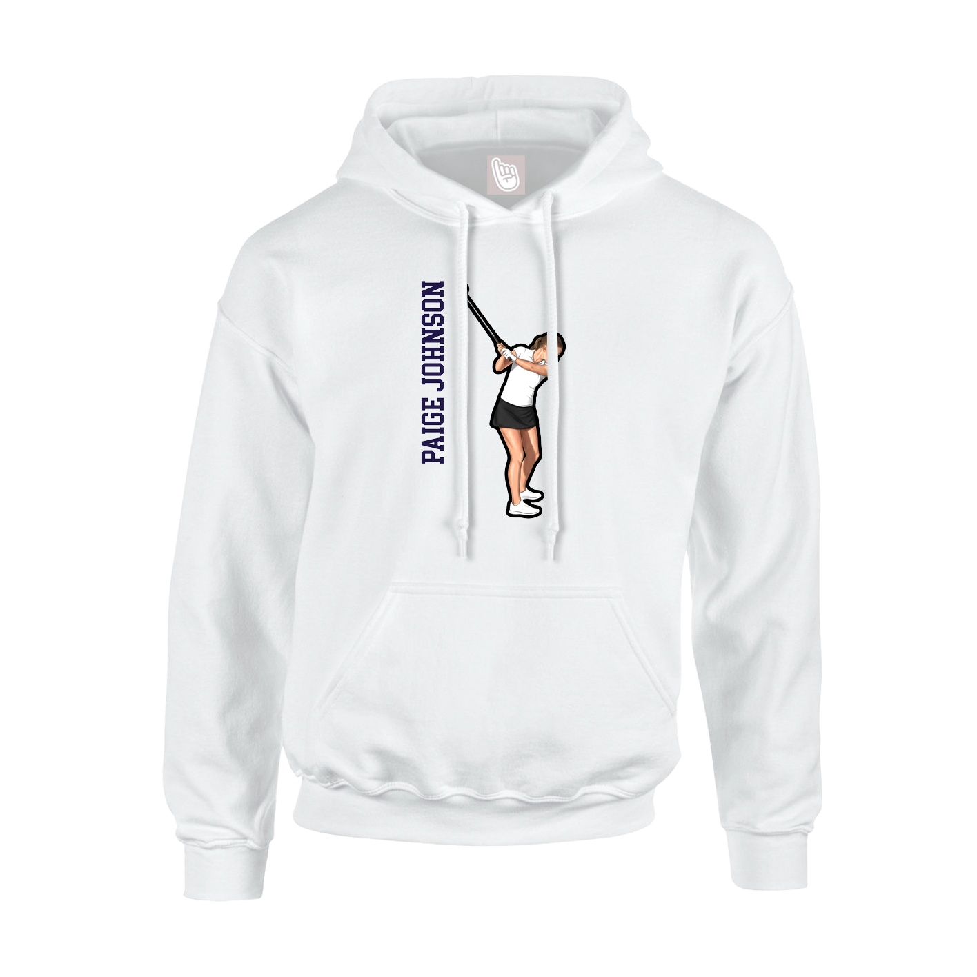 Youth Hoodie — Name Vertical in White
