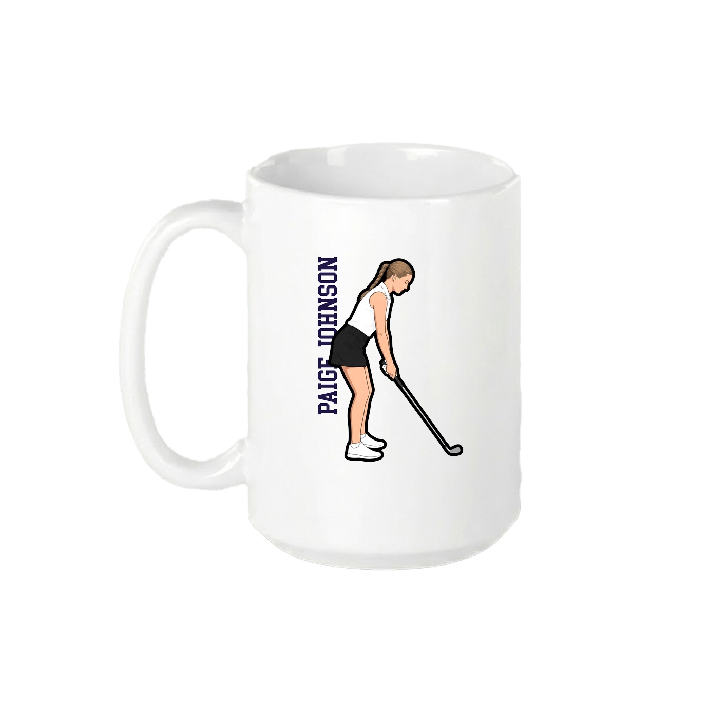 15oz Coffee Mug — Name Vertical in White