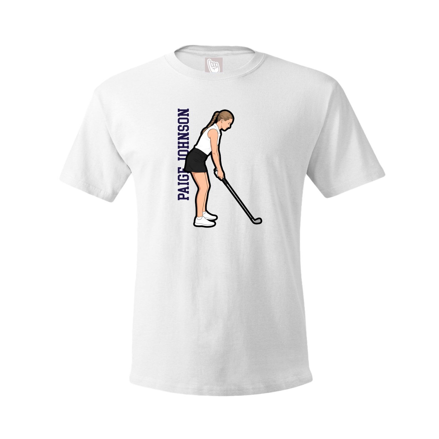 Tee — Name Vertical in White