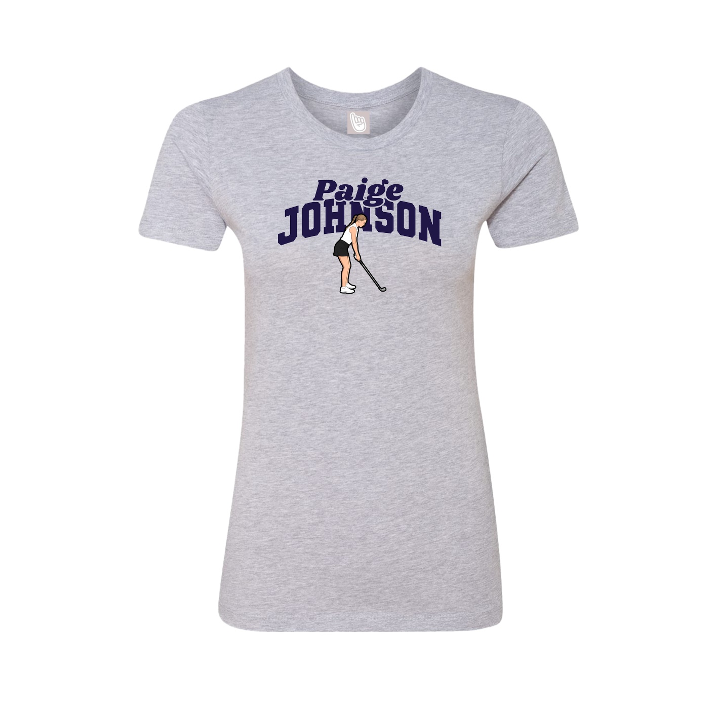 Fitted Women's Tee — Signature Arch in Grey