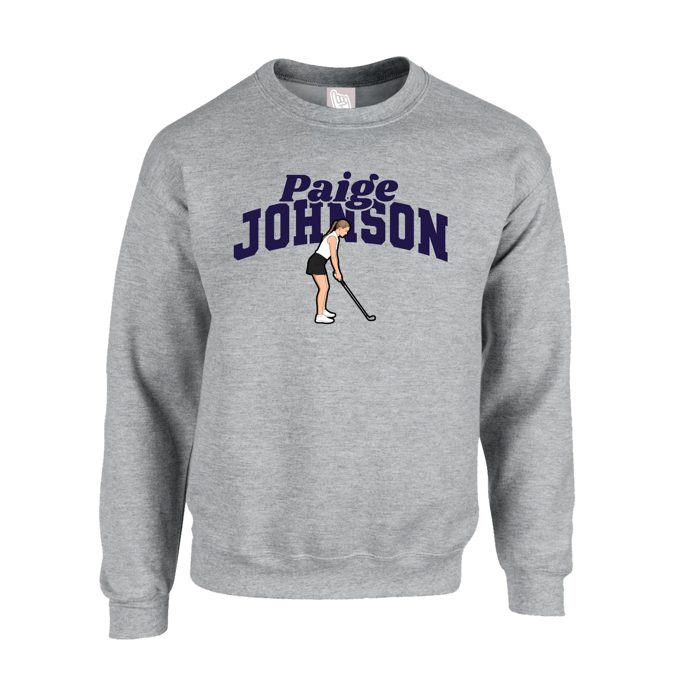Fleece Crew — Signature Arch in Grey