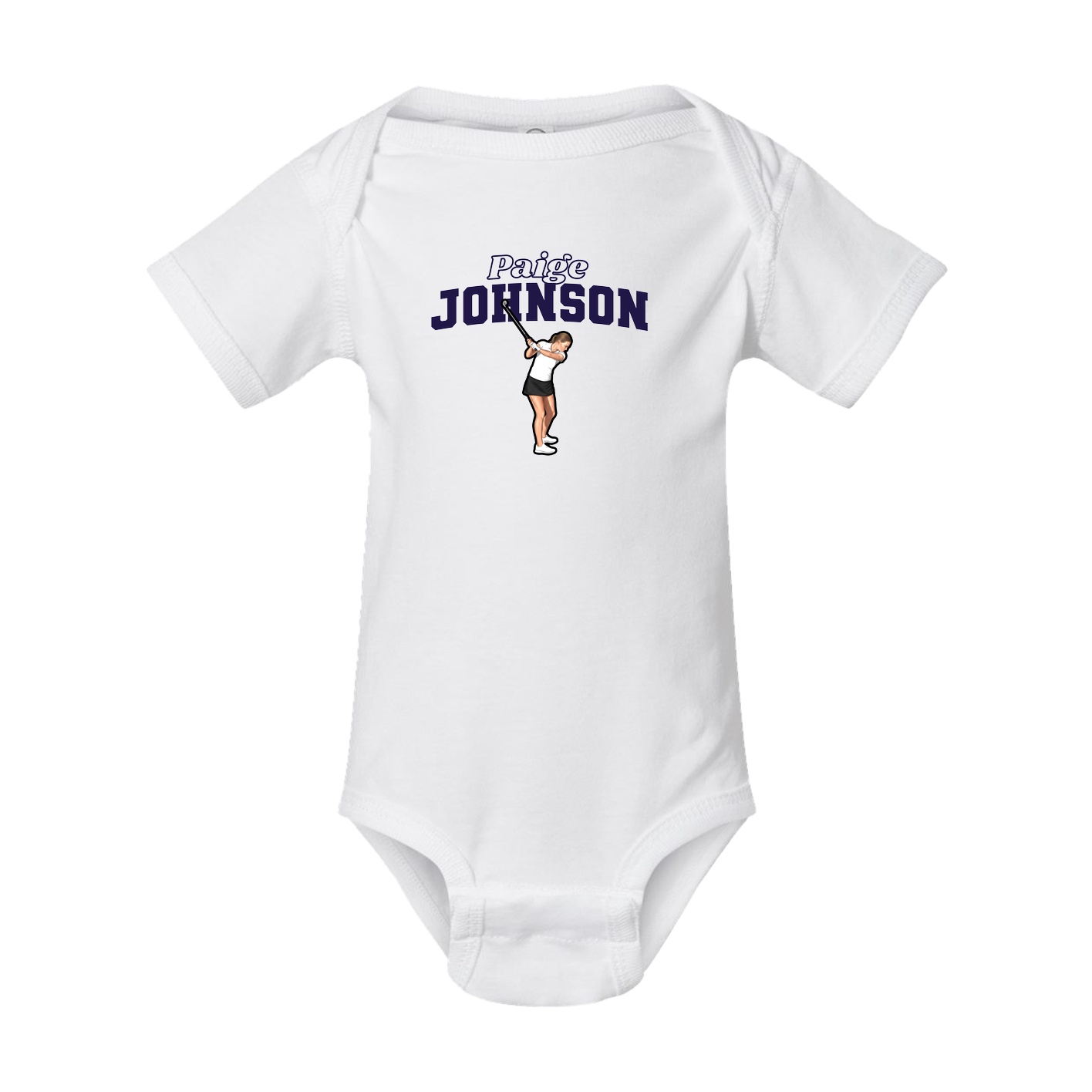 Baby Onesie — Name Arch in White