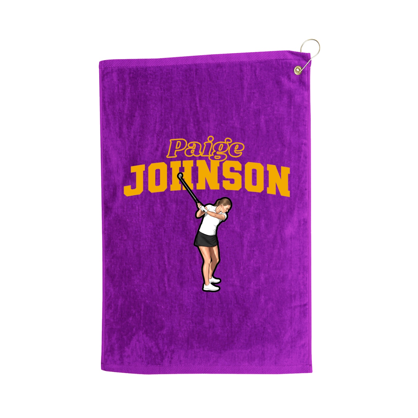 Golf Towel — Name Arch in Purple