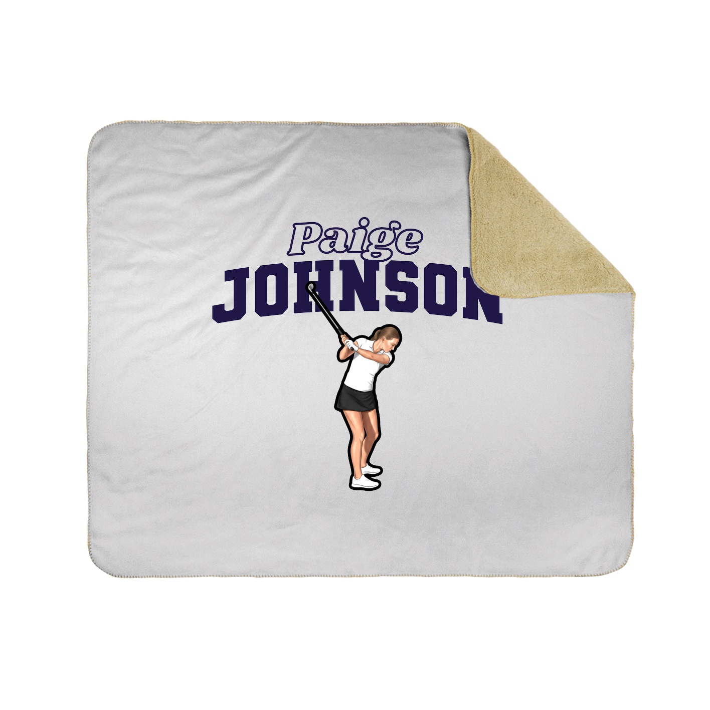 Throw Blanket — Name Arch in White