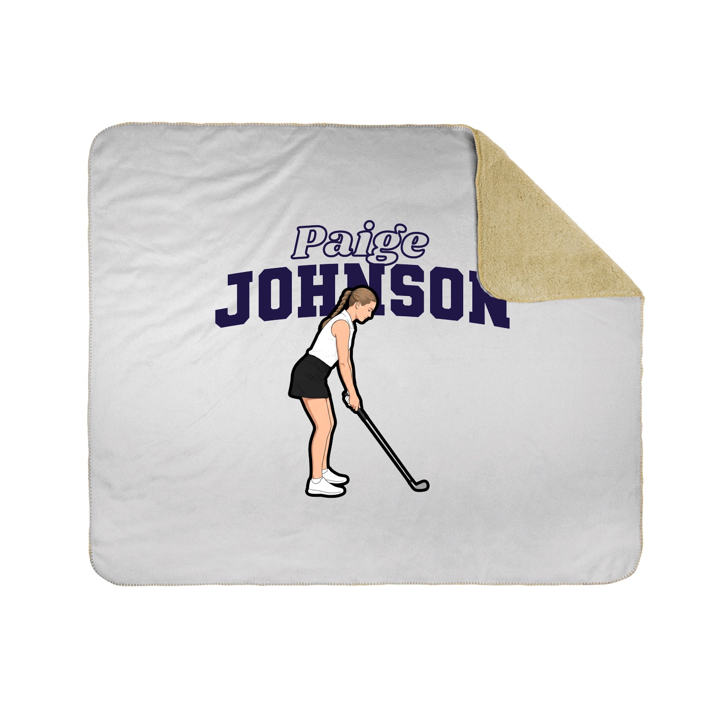 Throw Blanket — Name Arch in White