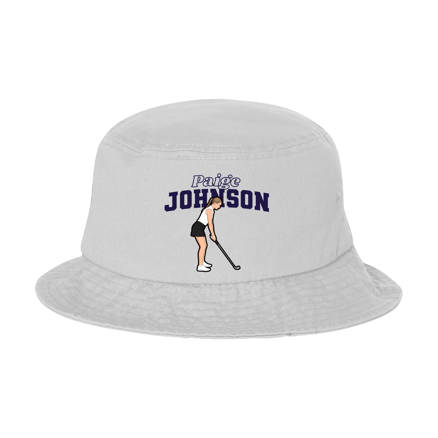 Bucket Cap — Name Arch in White