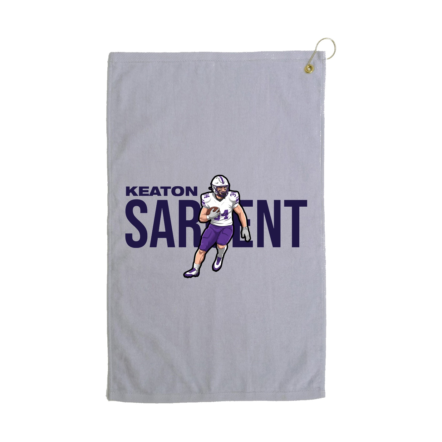 Golf Towel — Player Name in Grey