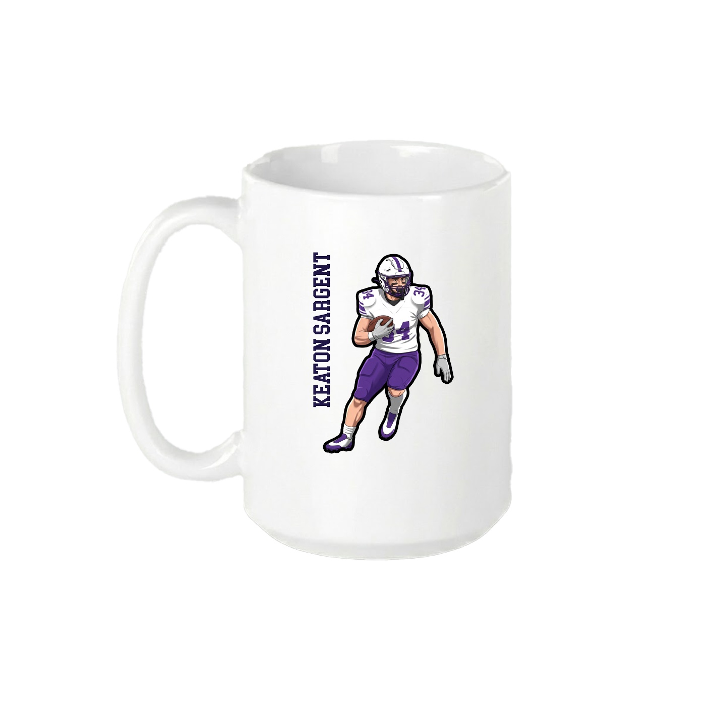 15oz Coffee Mug — Name Vertical in White