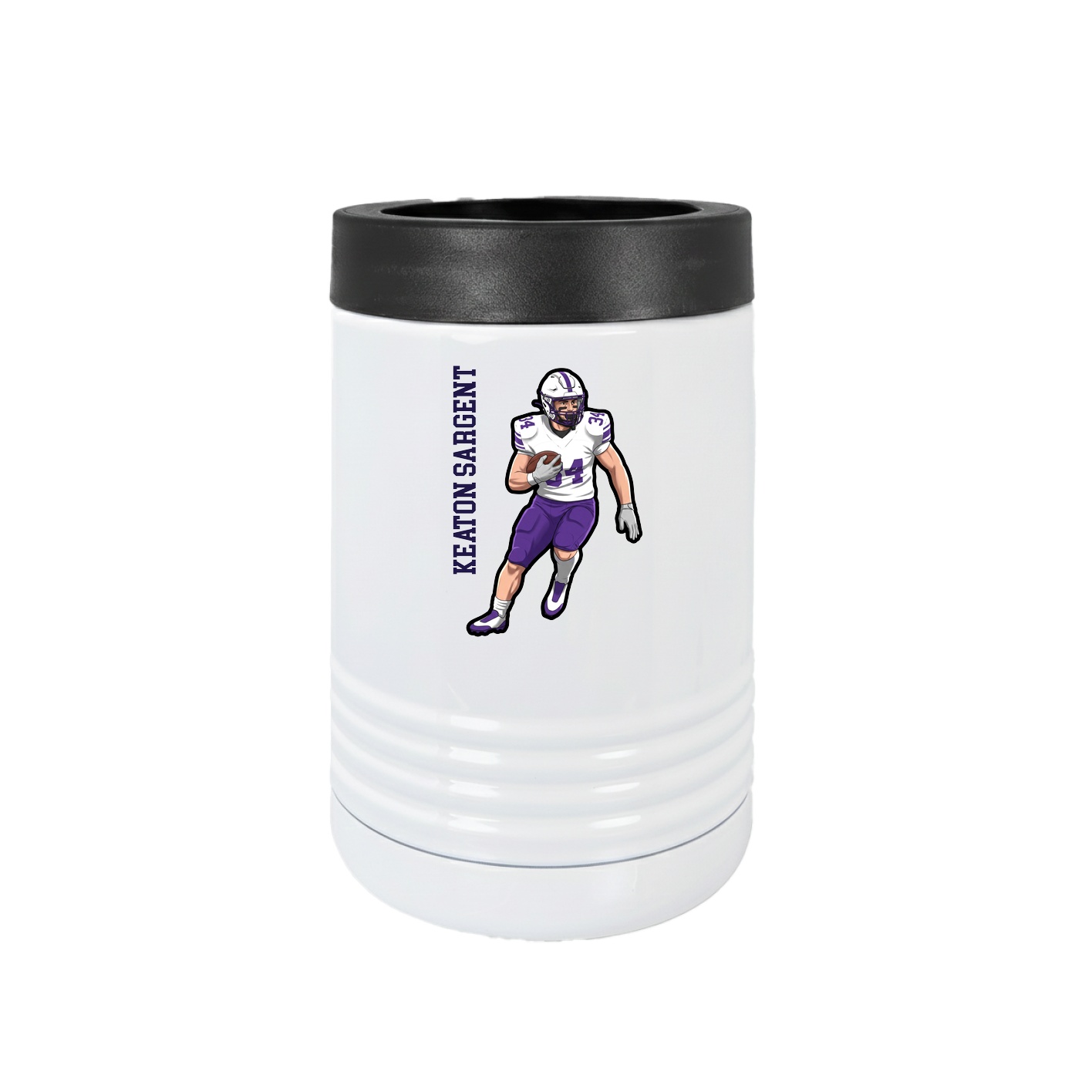 Beverage Holder — Name Vertical in White