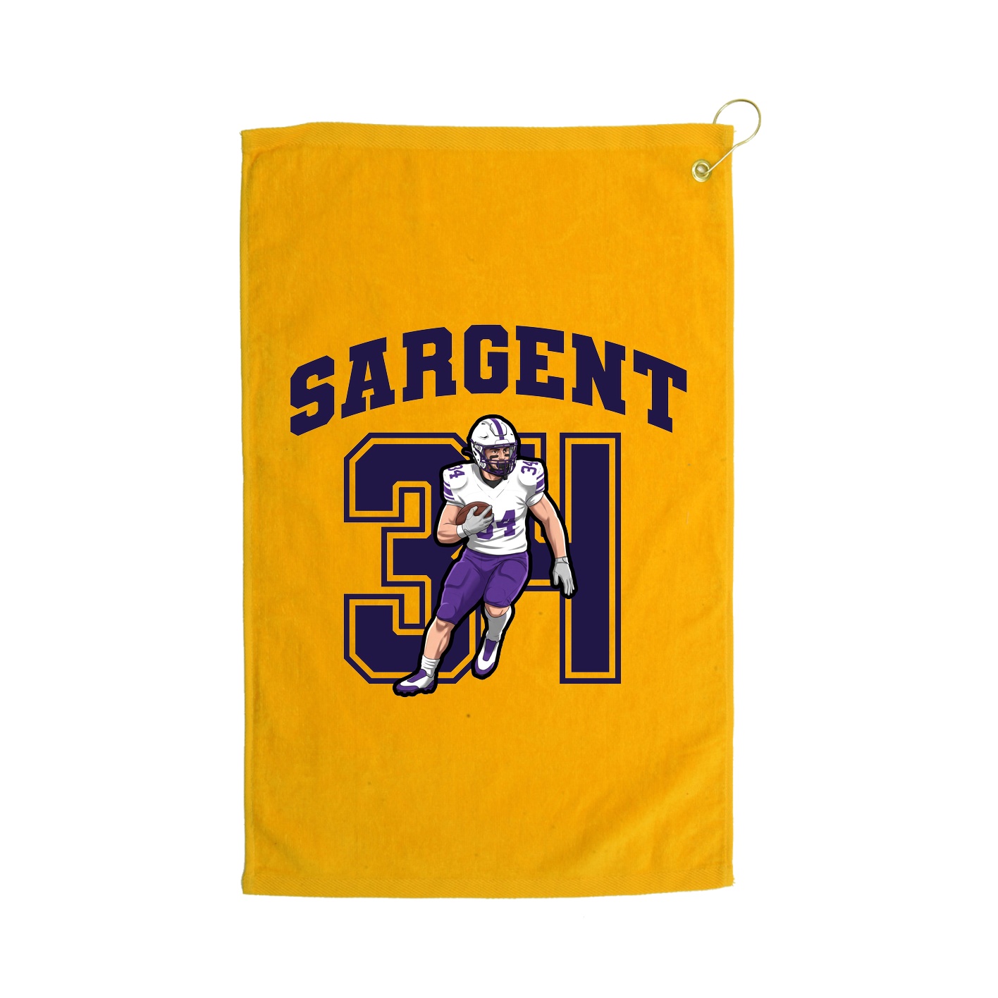 Golf Towel — Number in Gold