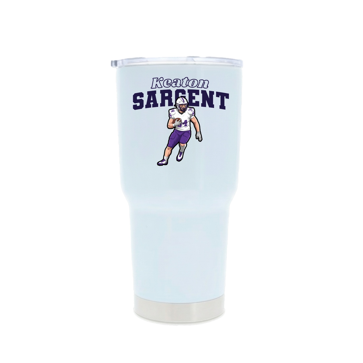 30oz Stainless Steel Tumbler — Name Arch in White