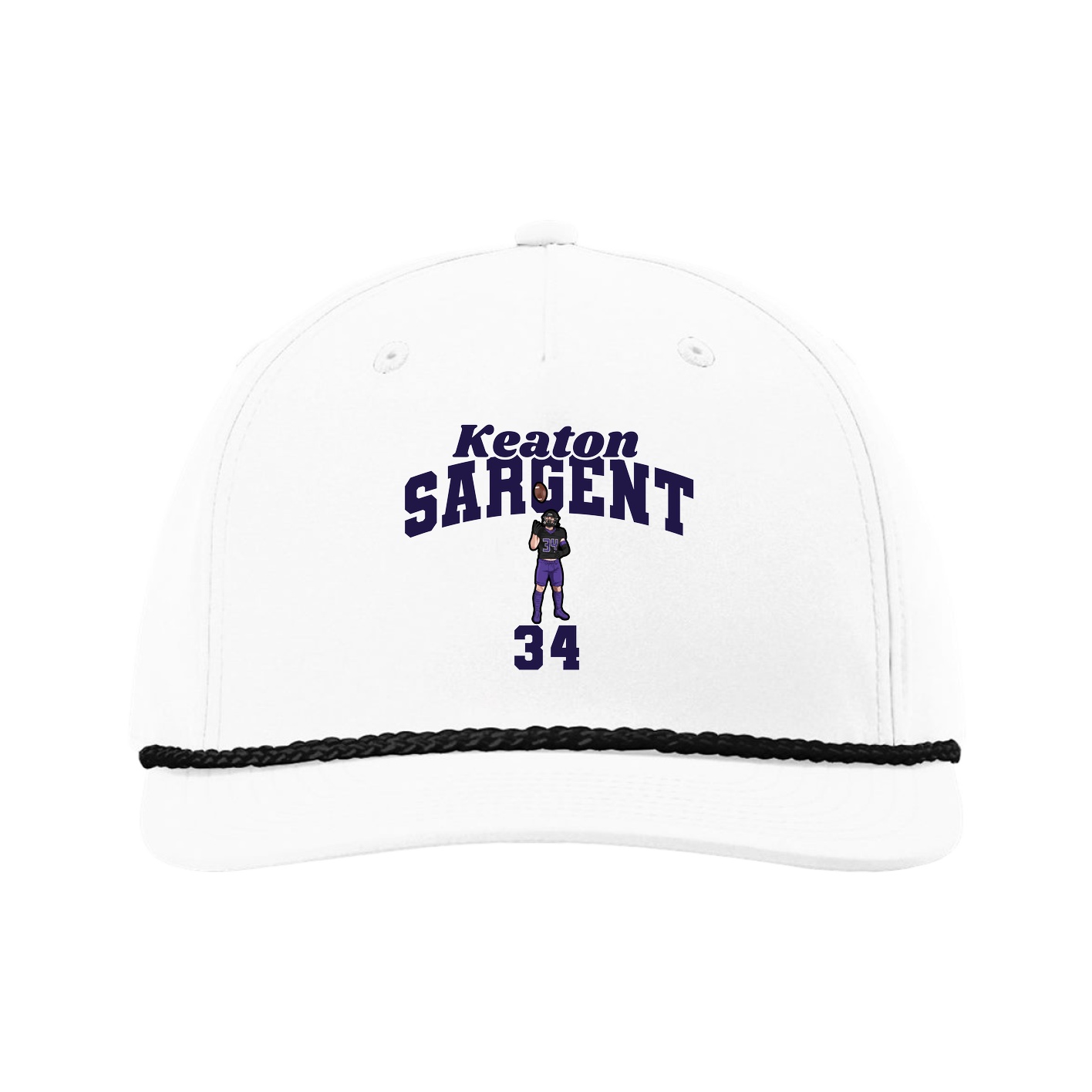 Five-Panel Classic Rope Cap — Signature Arch in White