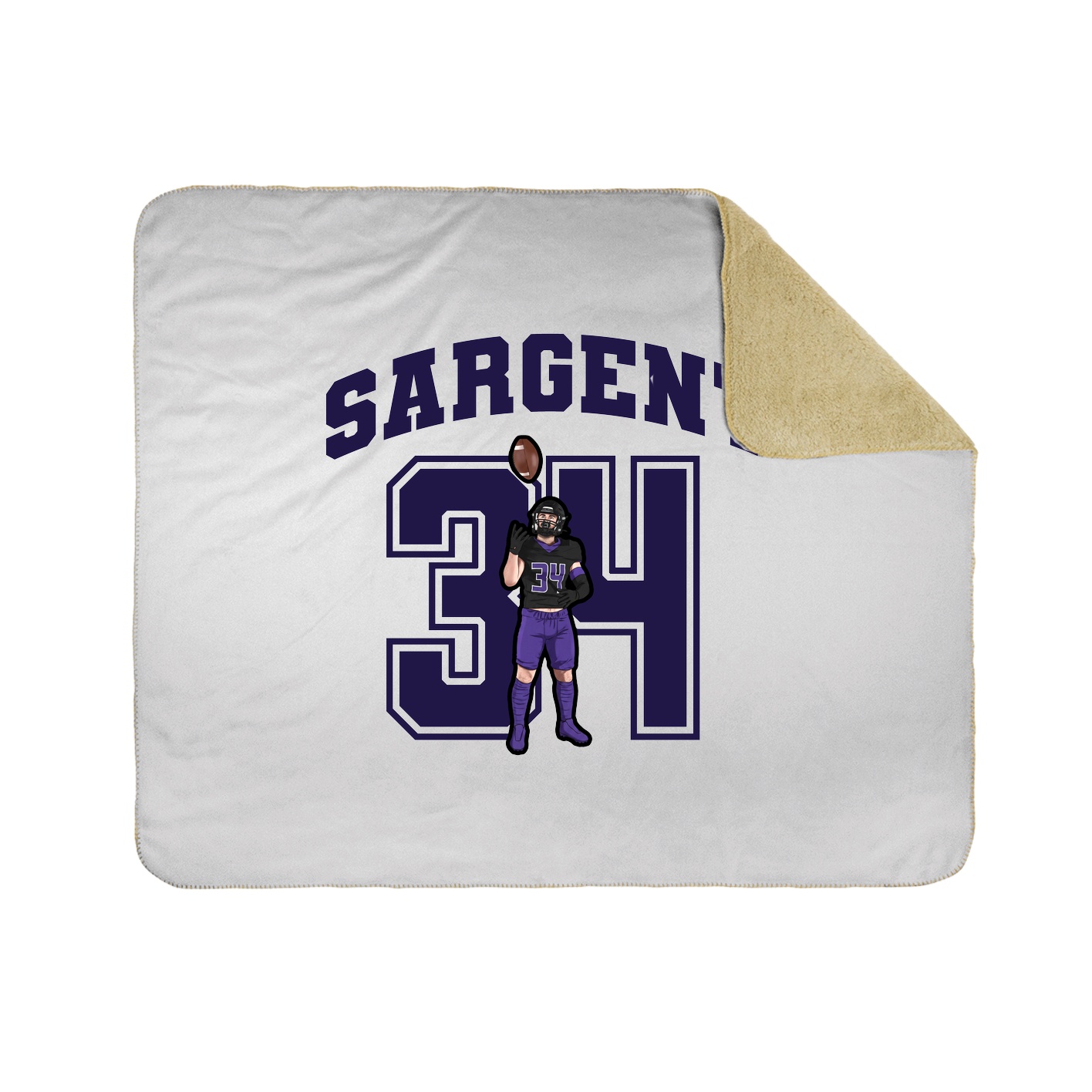 Throw Blanket — Number in White