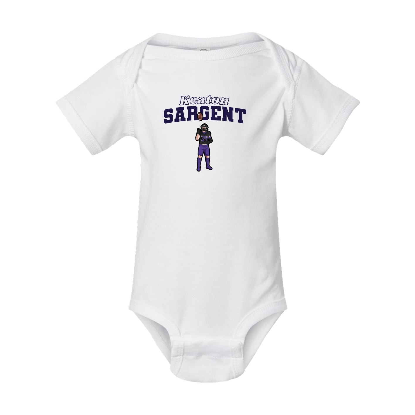 Baby Onesie — Name Arch in White