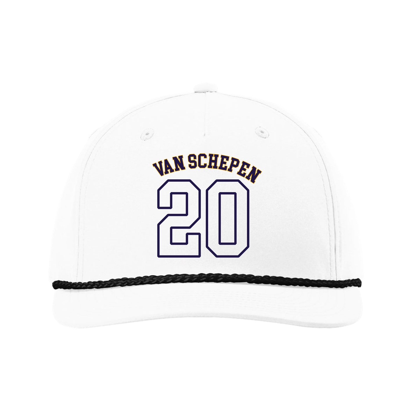Five-Panel Classic Rope Cap — Shirsey Arch in White